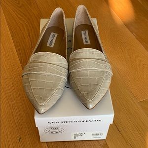NWT! Steve Madden Jainna Flat Loafer: Bone SZ 9